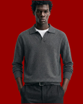 KNIT POLO SWEATSHIRT