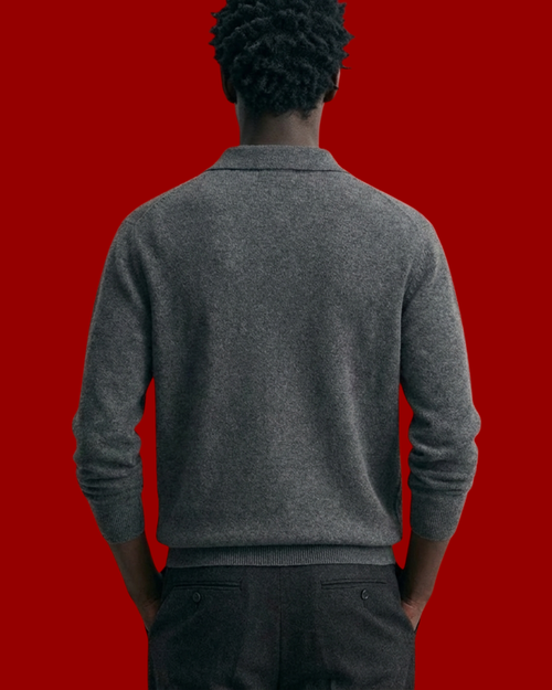 KNIT POLO SWEATSHIRT